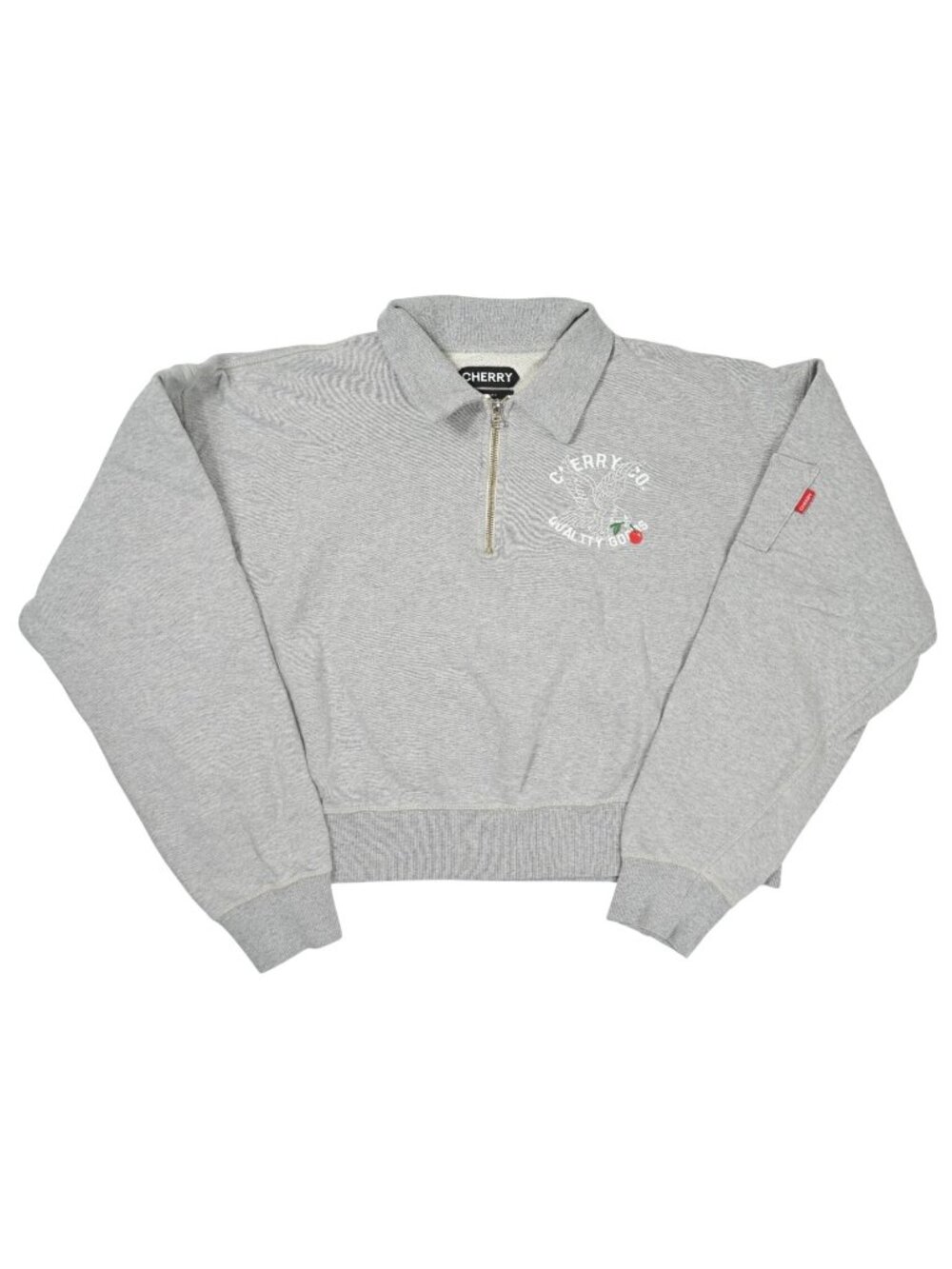 Cherry LA Half Zip Pullover in Grey